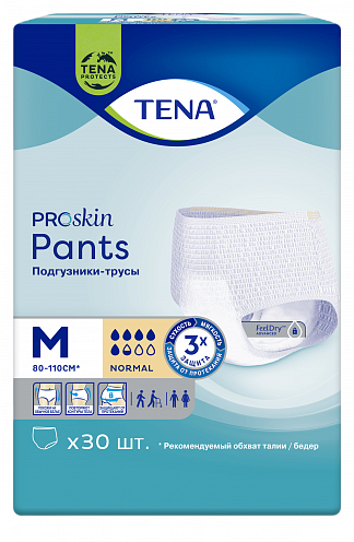 ТЕНА Pants Normal Подгузники-трусы для женщин и мужчин, M, 30 шт - фото № 1